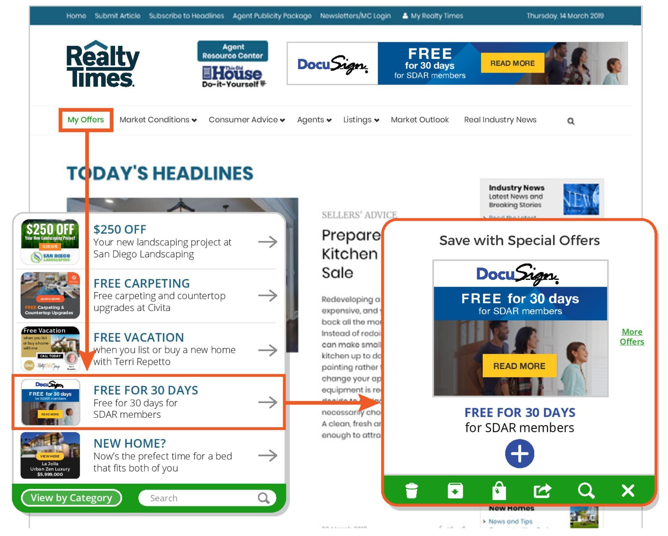 Realty Times Ad Persistence banner ad system